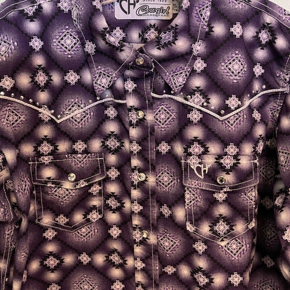 Cowgirl Hardware Purple Patterned Western Shirt - Picture 3 of 10